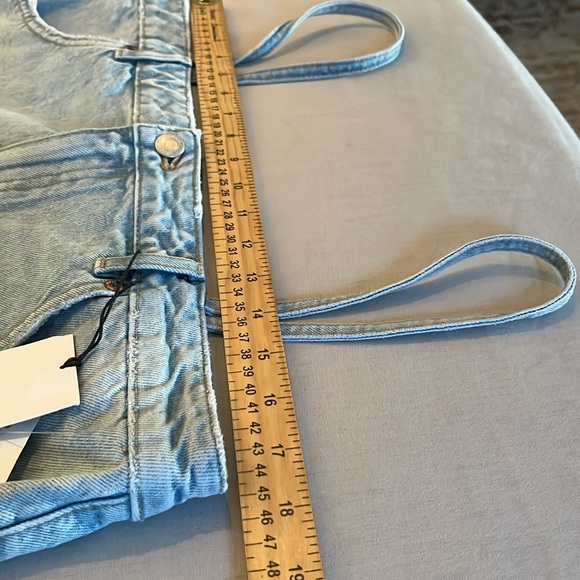 ZARA TRF Denim Skirt Effect Crop Top Size L NWT - Picture 6 of 7